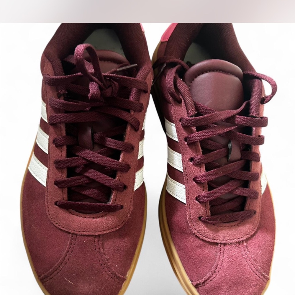 Adidas Maroon Sneakers with White Accents